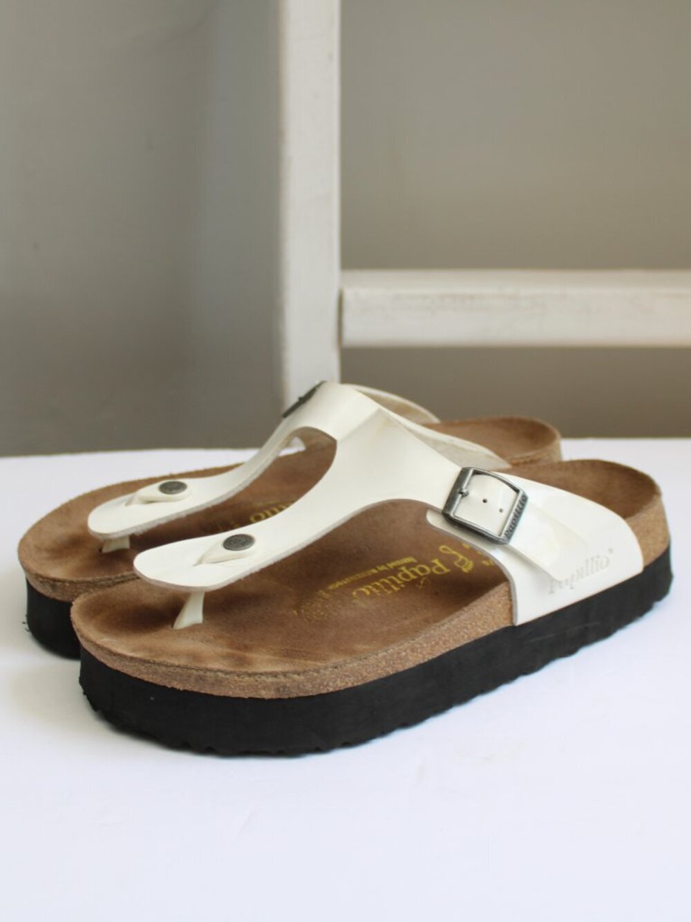 Papillio By Birkenstock Gizeh Platform Thong Sandals White Ladies 265 Size 10